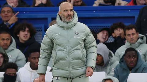 Enzo Maresca on the touchline for Chelsea against Liverpool