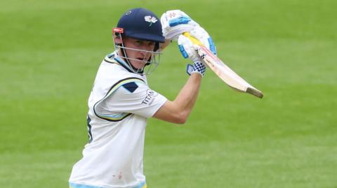 Harry Brook batting against Warwickshire
