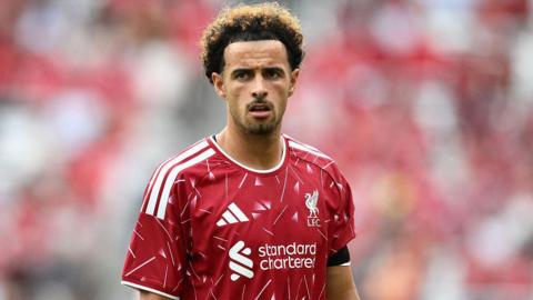 Curtis Jones playing for Liverpool