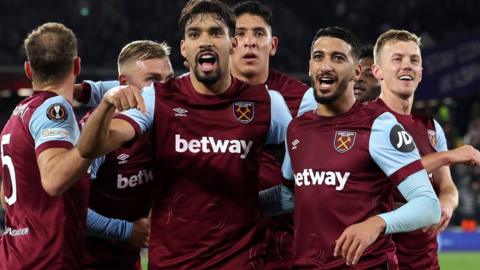 West Ham celebrate scoring