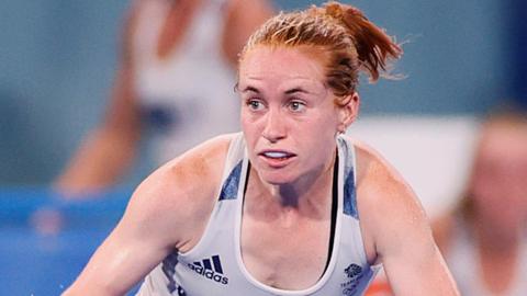 Sarah Jones in action for GB at the Tokyo Olympics