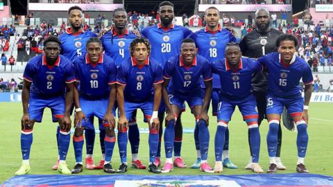 Haiti line up for a friendly
