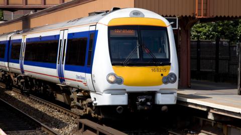 A train standing on the tracks
