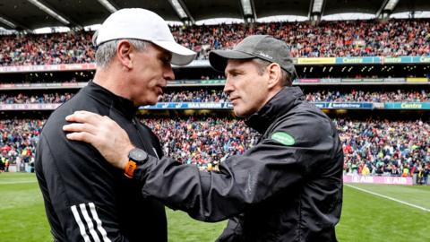 Padraic Joyce messaged Kieran McGeeney shake hands