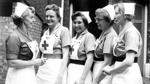 Valerie Middleton, grandmother of the Duchess of Cambridge, as a Red Cross nurse