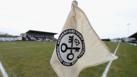 A corner flag at Keys Park home of Hednesford Town 