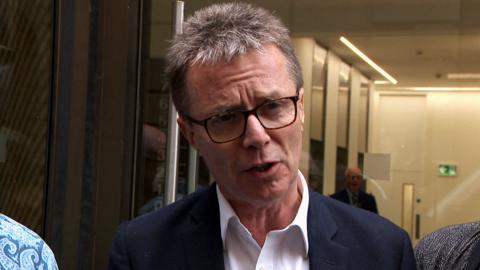 Nicky Campbell outside the Scottish Child Abuse Inquiry