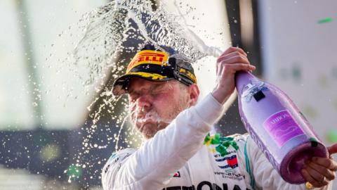 Valtteri Bottas celebrates winning Australian Grand Prix