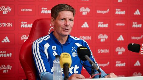 Oliver Glasner during his first Nottingham Forest news conference
