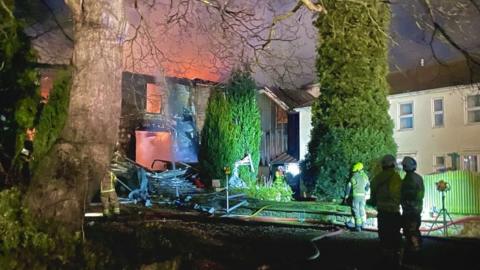 Fire at a derelict building on Sherwood Road, in Worksop, Nottinghamshire, on 19 February 2023