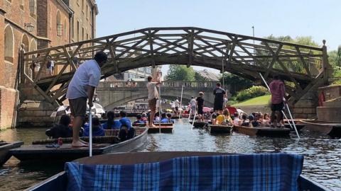 Punts on the River Cam