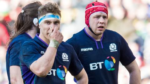 Scotland's Jamie Ritchie and Grant Gilchrist at full time