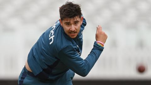 England bowler Josh Tongue during a practice session at Lord's ahead of a Test against Ireland