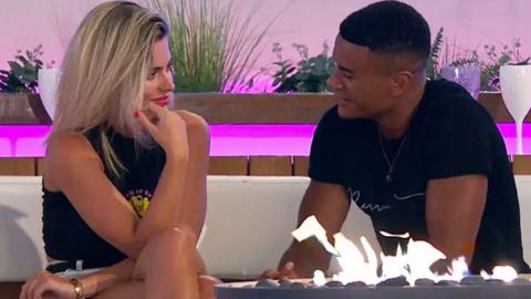 Megan Barton Hanson and Wes Nelson on Love Island in 2018