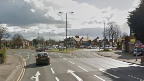 A street view of Nuthall Road at the junction of Western Boulevard in Broxtowe, Nottinghamshire Police
