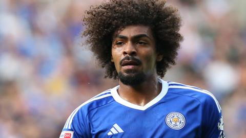 Hamza Choudhury playing for Leicester City