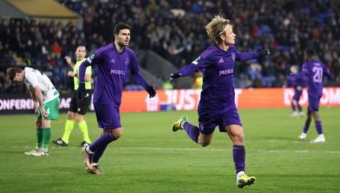 Djugarden players celebrate their winner