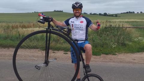 Dean Williams with his penny farthing