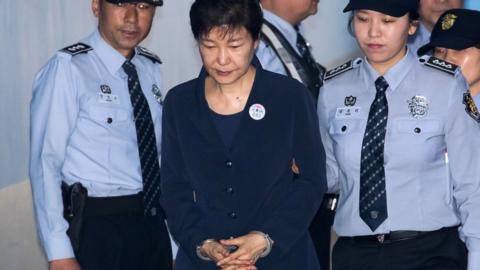 Park Geun-hye arrives in court in Seoul (23 May 2017)