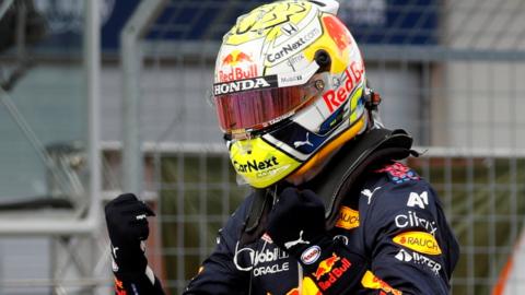 Max Verstappen celebrates winning the Styrian Grand Prix