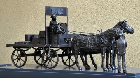 Model of the Vaux Waggon and horses