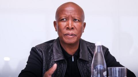 Julius Malema, leader of the Economic Freedom Fighters, during an interview in Johannesburg, South Africa, on Wednesday, April 10, 2024