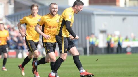 Newport celebrate opening goal