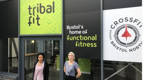 Amber (l) and Kerrie both say their well-being has been affected by the noisy gym