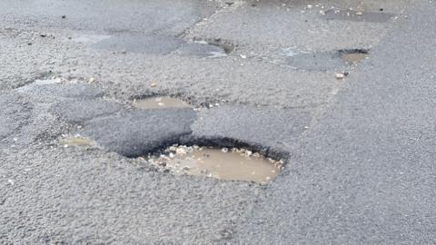 A pothole in Worthing