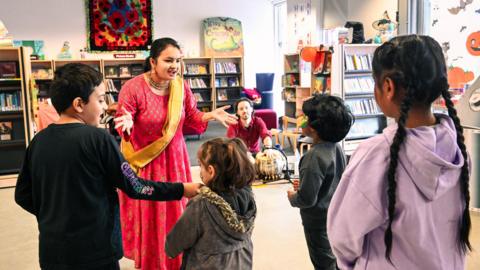 Children take part in one of the festival's events last year