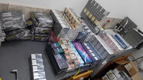 Packets of cigarettes seized during the checks by Kent County Council