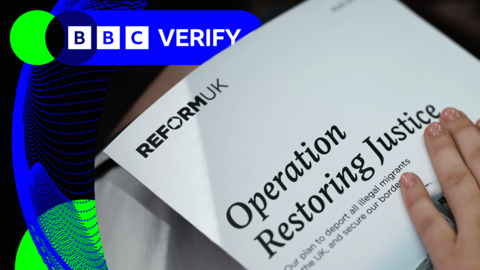 A woman's hand on top of a copy of Reform's Operation Restoring Justice policy