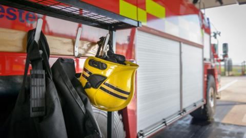 A fire engine. 