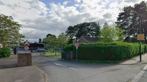 A general view of Newlands Girls' School from its entrance from a road in Maidenhead. 