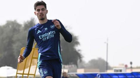 Kai Havertz during a training session in Dubai