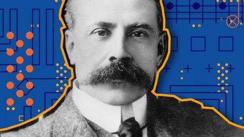 Elgar on colourful background