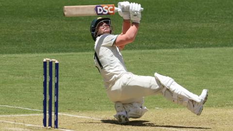 David Warner batting for Australia