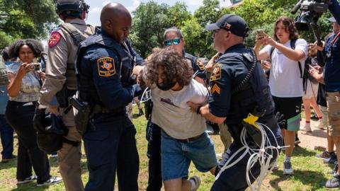 Protester being arrested in Texas