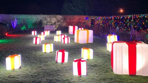 The Festive lights show at Fonmon Castle
