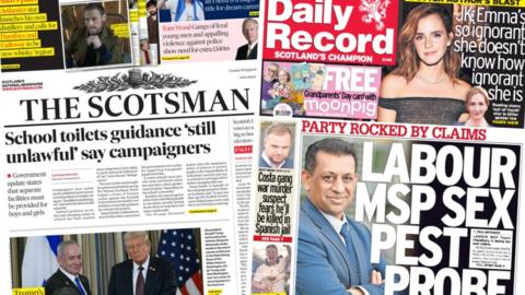 The Scotsman and Daily Record front pages