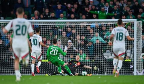 Ireland's Troy Parrott scores