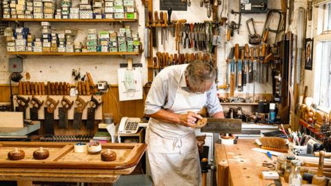 Tim Constable in his work shop.