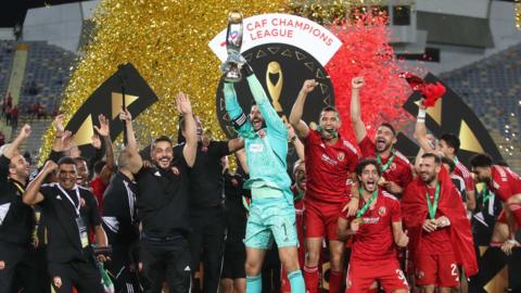 Al Ahly celebrate winning the African Champions League