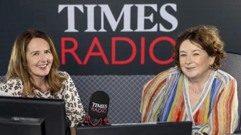 Fi Glover and Jane Garvey in the Times Radio studio
