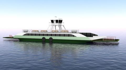 Artist design of an electric ferry