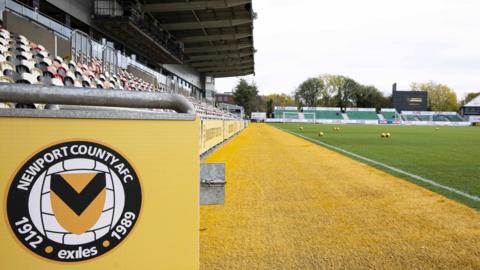 Newport County sign at Rodney Parade