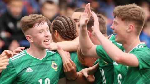 Northern Ireland players celebrate