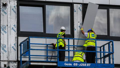 cladding being removed