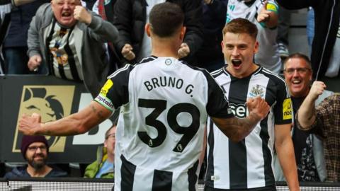 Newcastle celebrate a goal