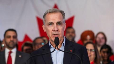 Former Bank of Canada and Bank of England governor Mark Carney speaks as he announces that he is running to replace Prime Minister Justin Trudeau as leader of the ruling Liberal Party, in Edmonton, Alberta, Canada